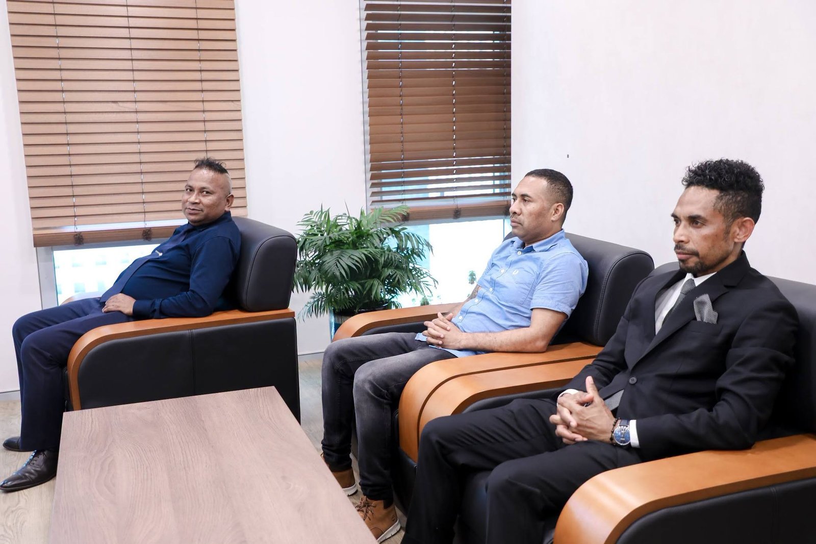 Delegation members in an informal moment