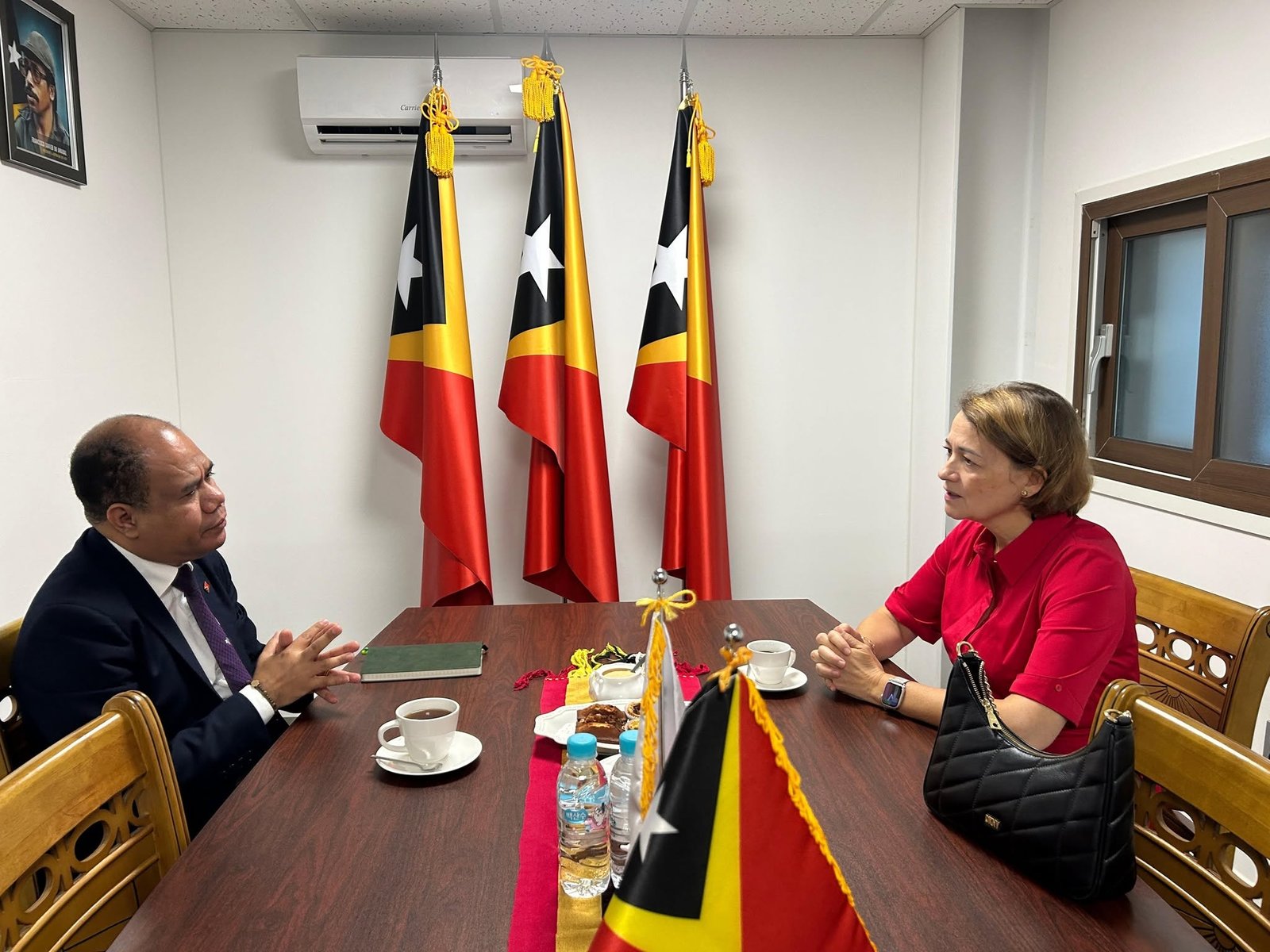 Ambassador Benevides and Ambassador Sequeira in discussion