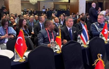 Timor-Leste delegation seated at the plenary session alongside international representatives